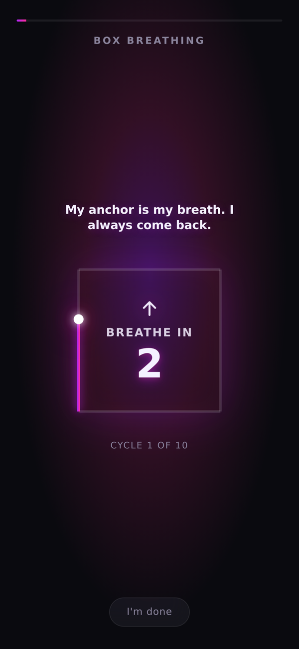 Guided breathing session in progress